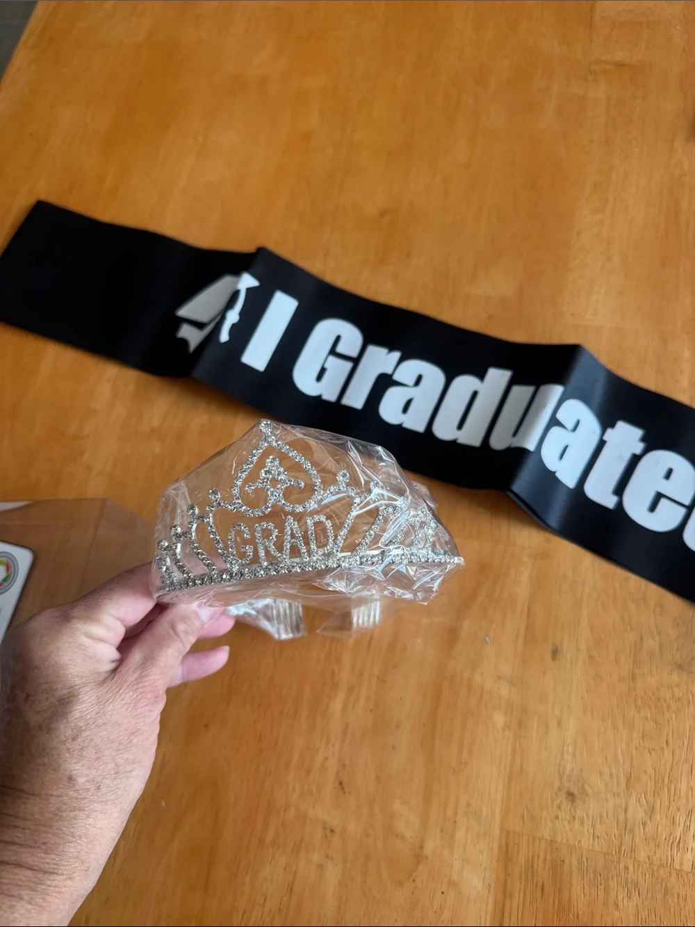 Glittery Sparkly Graduation Crown and Sash Set NEW